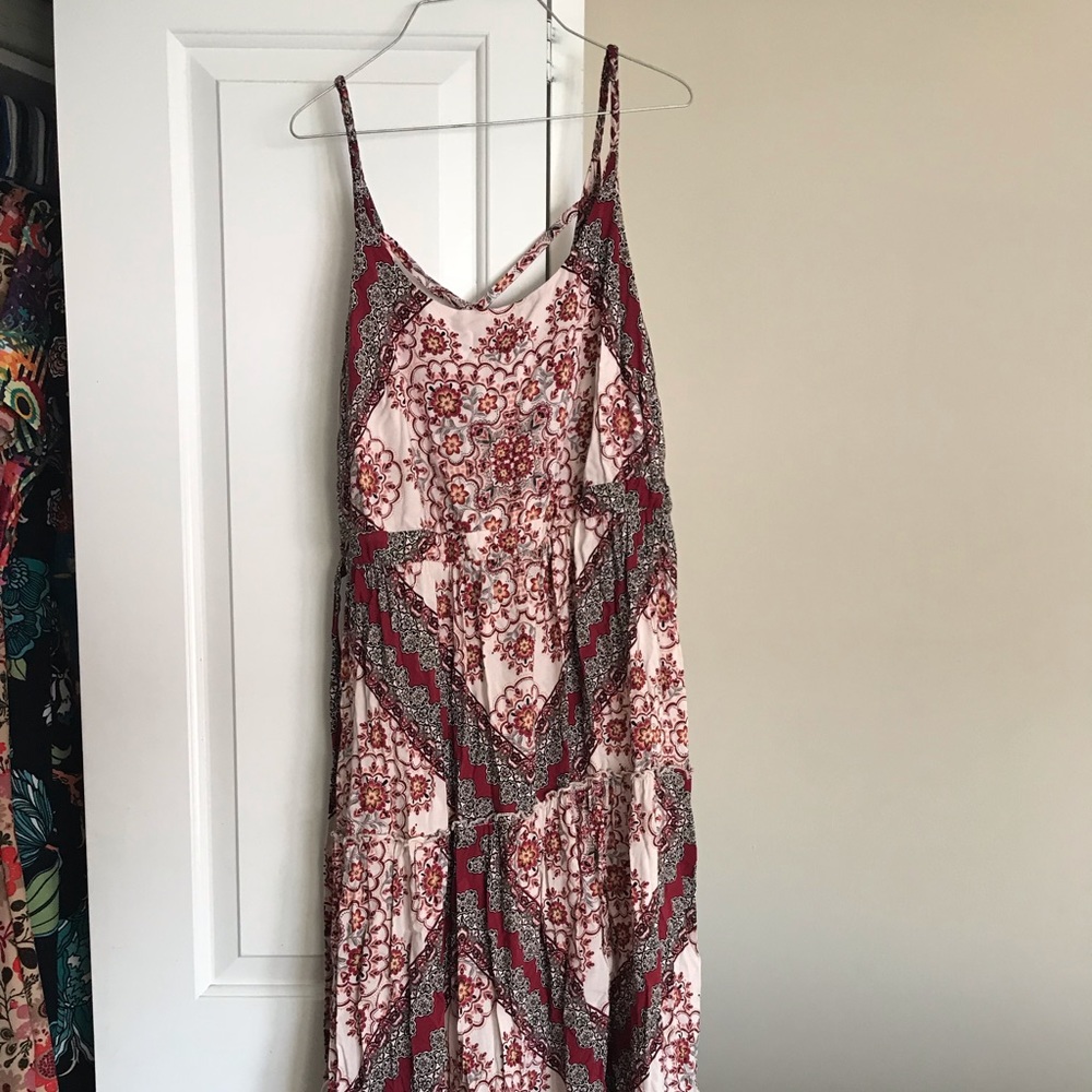 Red paisley maxi dress